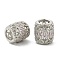 Brass Micro Pave Cubic Zirconia European Beads, Large Hole Beads, Barrel, Rack Plating, Cadmium Free & Lead Free, Long-Lasting Plated, Platinum, Misty Rose, 10x9mm, Hole: 5mm