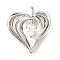 Brass Micro Pave Cubic Zirconia Pendants, Cadmium Free & Lead Free, Heart Charms, Platinum, 34.5x30.5x8.5mm, Hole: 4.5x5.5mm