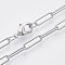 Brass Round Oval Paperclip Chain Necklace Making, with Lobster Claw Clasps, Platinum, 24.4 inch(62cm), Link: 12x3.5x0.8mm