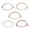 5Pcs Macrame Cotton Braided Cord Anklets Set, Friendship Adjustable Anklets for Women, Sandy Brown, Inner Diameter: 2-1/4~3-1/2 inch(5.8~8.9cm)