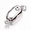 Tarnish Resistant 304 Stainless Steel Box Clasps, Stainless Steel Color, 20x8x7mm, Hole: 2.5mm, pin: 1.2mm