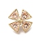 Rack Plating Brass Micro Pave Cubic Zirconia Pendants, Long-Lasting Plated, Lead Free & Cadmium Free, Flower Charms, Golden, 17x17x7.5mm, Hole: 1.8mm