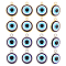 arricraft 32 Pcs Evil Eye Charm, Resin Evil Eye Pendant Charms Flat Round Resin Beads Pendants for DIY Necklace Bracelet Jewelry Making