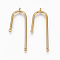 304 Stainless Steel Asymmetric Length Chandelier Component Links, 3 Loop Connectors, Arch, Golden, 39.5x14x1.5mm, Hole: 1.5mm