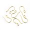 304 Stainless Steel Earring Hooks, with Horizontal Loop, Real 18K Gold Plated, 22x11.5x1mm, Hole: 3x2mm, 18.5~21 Gauge, Pin: 0.7~1mm