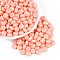 Opaque Baking Paint Glass Seed Beads, Round Hole, Rondelle, Light Salmon, 8~8.5x5mm, Hole: 1.2~1.4mm, about 865pcs/pound