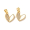 Brass Micro Pave Clear Cubic Zirconia Pendants, Cadmium Free & Nickel Free & Lead Free, with Shell, Heart, Real 18K Gold Plated, 10.5x11.5x2.5mm, Hole: 5x2.5mm