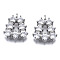 Brass Inlaid Clear Cubic Zirconia Pendants, Cadmium Free & Nickel Free & Lead Free, Trapezoid, Platinum, 15x13x3.5mm, Hole: 1.2mm