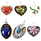 Handmade Lampwork Pendants, Mixed Shapes, Mixed Color, 53~54x28~29x12~15mm, Hole: 8mm