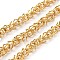 304 Stainless Steel Link Ring Chains, Unwelded, with Spool, Real 18K Gold Plated, 6~7x6~7x6~7mm, 10m/roll