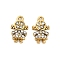 304 Stainless Steel Crystal Rhinestone Pendant, Ion Plating(IP), Girl Charms, Real 18K Gold Plated, 11x7x2.5mm, Hole: 1mm