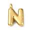 Ion Plating(IP) 304 Stainless Steel Pendants, Letter Charm, Real 18K Gold Plated, Letter N, 19.5x13x4mm, Hole: 1.6mm
