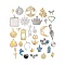 Stainless Steel Pendants, Mixed Shapes, Mixed Color, 13~53.5x10~35x1~9mm, Hole: 1.2~8x1.2~5mm
