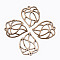 Unfinished Hollow Wood Big Pendants, Tropical Leaf Charms, Undyed, Laser Cut Wood Shapes, Monstera Leaf, Antique White, 63x51x2.5mm, Hole: 2mm