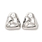 Brass European Beads, Large Hole Beads, Cadmium Free & Nickel Free & Lead Free, Triangle, Real Platinum Plated, 15x14x6.5mm, Hole: 4.2x3mm