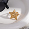 Stainless Steel Cuff Rings for Women, Star, Real 18K Gold Plated, 29.5x29.5mm