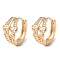 Rack Plating Brass Micro Pave Cubic Zirconia Hoop Earrings, Hollow Heart, Light Gold, 15x9.5mm