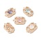 Brass Crystal Rhinestone Connector Charms with K9 Glass, Light Gold Plated Rectangle Links, Cadmium Free & Nickel Free & Lead Free, Mixed Color, 22.5x15x8mm, Hole: 2.8mm