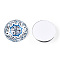 Glass Cabochons, Half Round with Kaleidoscope Pattern, Colorful, 25x7.5mm