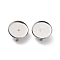 Non-Tarnish 304 Stainless Steel Brooch Base Settings, Flat Round, Stainless Steel Color, 15.5x1.8mm, Tray: 14mm