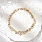 Brass Micro Pave Cubic Zirconia Link Chain Bracelets, Cadmium Free & Lead Free, Long-Lasting Plated, Golden, Heart, 7-7/8 inch(20cm)