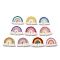 Polypropylene Pendants, with Alloy Findings, Rainbow, Mixed Color, 57~60x66~71x8~9mm, Hole: 5mm