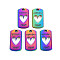 Rainbow Color Alloy Pendants, Cadmium Free & Nickel Free & Lead Free, Rectangle with Follow Your, Heart, 20x10x1.5mm, Hole: 2mm