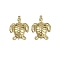 304 Stainless Steel Pendants, Tortoise Charm, Golden, 26.5x20.5x4.5mm, Hole: 1.4mm