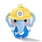 PVC Plastic Cartoon Pendants, Elephant, Light Sky Blue, 48x42x26mm, Hole: 3mm