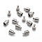 Brass Cord Ends, Nickel Free, Platinum, 9.5x6mm, Hole: 1.1mm, 5.5mm inner diameter