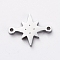 Tarnish Resistant 304 Stainless Steel Links connectors for Jewelry Making, Manual Polishing, Twinkling Star, Stainless Steel Color, 10x12.5x1.5mm, Hole: 0.8mm