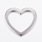 Non-Tarnish 304 Stainless Steel Linking Rings, Heart, Stainless Steel Color, 20x22x1.2mm