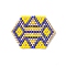BOHO Themed Handmade Loom Pattern MIYUKI Seed Beads, Hexagon Pendants, Yellow, 22.5x30.5x2mm, Hole: 0.8mm