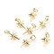 10Pcs Brass Pendants, with Jump Rings, North Star, Real 18K Gold Plated, 17x9.7x2.5mm, Hole: 3.4mm