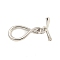 Brass Toggle Clasps, Cadmium Free & Nickel Free & Lead Free, Infinity, Platinum, Ring: 19.5x9.5x2mm, Hole: 2.5x1.6mm, Bar: 14.5x4.5x2mm, Hole: 1.2mm