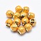 Brass Enamel European Beads, Cadmium Free & Nickel Free & Lead Free, Round with Honeycomb, Golden, 9x9mm, Hole: 4mm