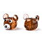 Luminous Handmade Lampwork Beads, with Glitter Powder, Bear, Sienna, 14~15x16.5~18x15~17mm, Hole: 1.8~2mm