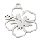 Non-Tarnish 304 Stainless Steel Pendants, Laser Cut, Stainless Steel Color, Flower, 24.5x22x1mm, Hole: 2.5mm