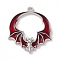 Alloy Enamel Pendants, Bat Charm, Platinum, Dark Red, 28x24x3mm, Hole: 1.8mm