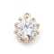 Brass Micro Pave Cubic Zirconia Pendants, Round Charms, Real 14K Gold Plated, 12.5x10x6.5mm, Hole: 1.2mm