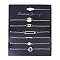 6Pcs 6 Styles Iron Alloy Link Bracelets Set, Cabale Chain Jewelry for Women , Golden