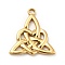 201 Stainless Steel Pendants, Trinity Knot Charms, Real 18K Gold Plated, 27.5x25.5x3mm, Hole: 3mm