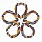 Resin Pendants, teardrop, Stripe Pattern, Dark Goldenrod, 47x36.5x1.5mm, Hole: 1.8mm