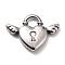 304 Stainless Steel Pendants Cabochons for Enamel, Heart with Wing, Stainless Steel Color, 15x20x3mm, Hole: 4mm
