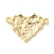 Brass Connector Charms, Textured Heart Links, Cadmium Free & Nickel Free & Lead Free, Real 18K Gold Plated, 16x24x2mm, Hole: 1.8mm