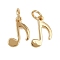 Brass Pendants, Musical Note Charms, Rack Plating, Lead Free & Cadmium Free, Long-Lasting Plated, with Jump Ring, Real 18K Gold Plated, 13x8x1mm, Hole: 3mm