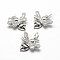 Brass Micro Pave Grade AAA Cubic Zirconia Charms, Bees, Lead Free & Nickel Free & Cadmium Free, Real Platinum Plated, 15.5x16x3mm, Hole: 3.5mm