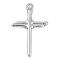 304 Stainless Steel Pendants, Cross Charm, Stainless Steel Color, 18.5x12x2mm, Hole: 1mm