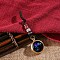 Luminous Brass & Lampwork Twelve Zodiac Turning Pendant Decorations, Glow in the Dark, Good Luck Hand-woven Rope Hanging Ornament, Rabbit, 10cm
