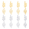 16Pcs 4 Style 201 Stainless Steel Links, Manual Polishing, Leaf & Feather, Golden & Stainless Steel Color, 4pcs/style
